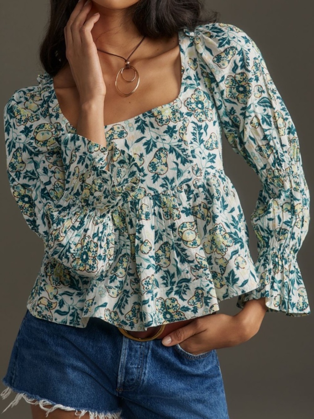Pilcro long sleeve babydoll top from Anthropologie